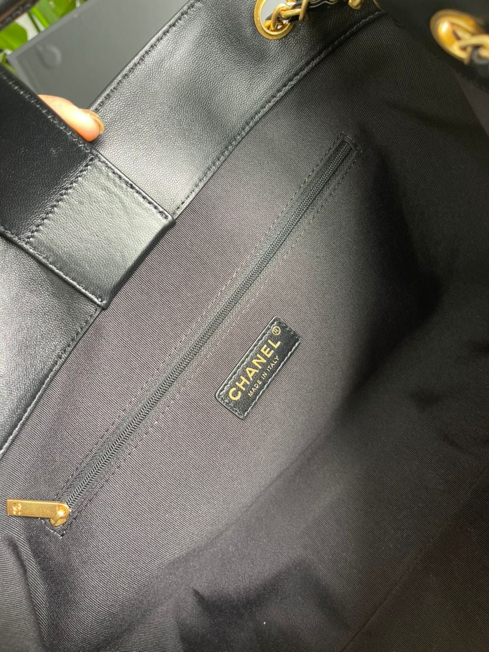 Suede & Black Leather Tote