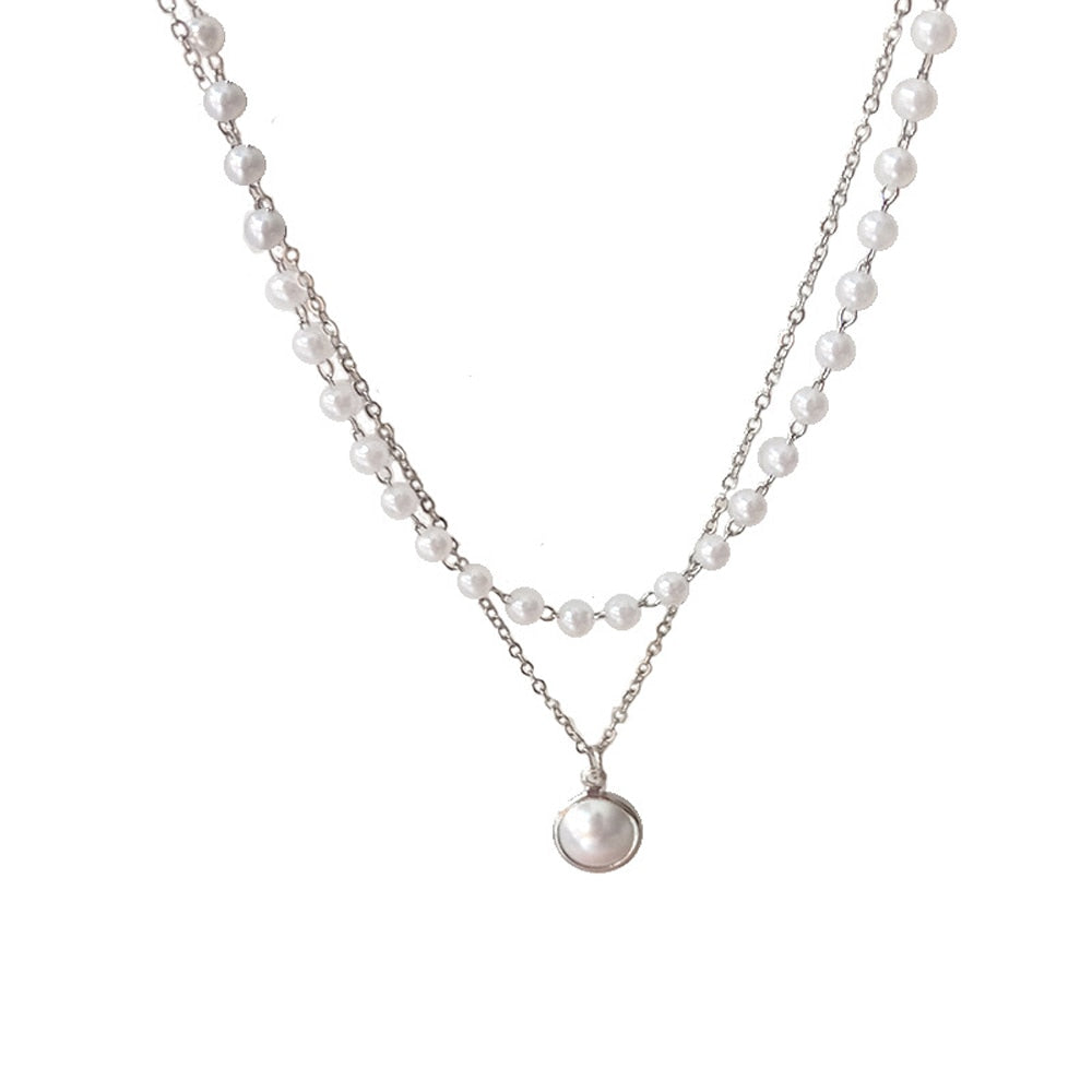 Double Layer Pearl Choker Necklace