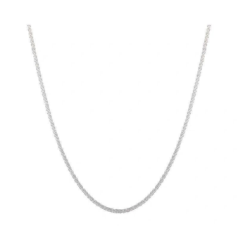 Silver Sparkling Clavicle Choker Necklace