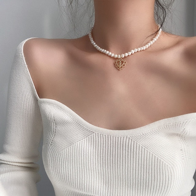 Silver Sparkling Clavicle Choker Necklace