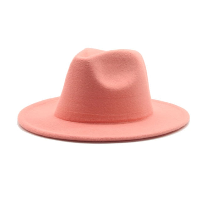 Fedora Wide Brim Thick Felted Hat