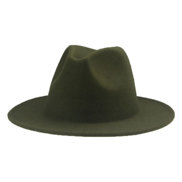 Fedora Wide Brim Thick Felted Hat