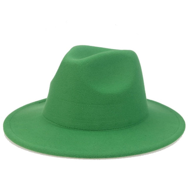 Fedora Wide Brim Thick Felted Hat