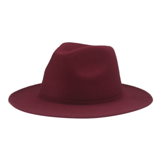 Fedora Wide Brim Thick Felted Hat