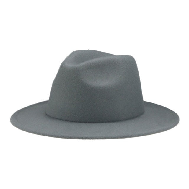 Fedora Wide Brim Thick Felted Hat