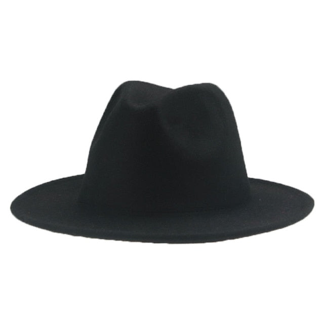 Fedora Wide Brim Thick Felted Hat