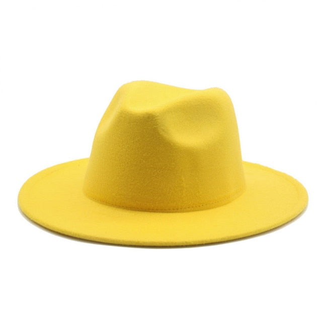 Fedora Wide Brim Thick Felted Hat