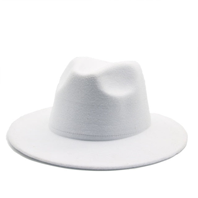 Fedora Wide Brim Thick Felted Hat