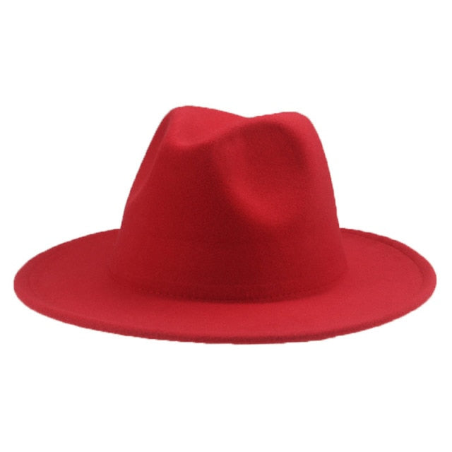 Fedora Wide Brim Thick Felted Hat