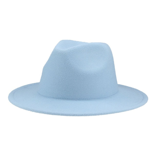 Fedora Wide Brim Thick Felted Hat