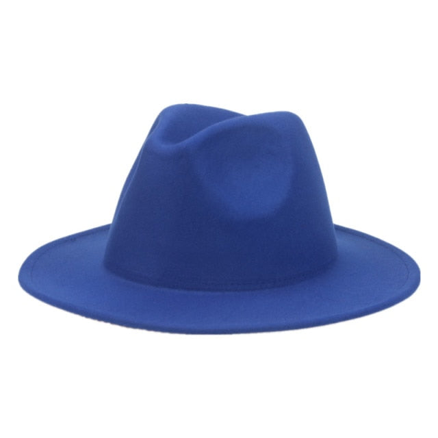 Fedora Wide Brim Thick Felted Hat