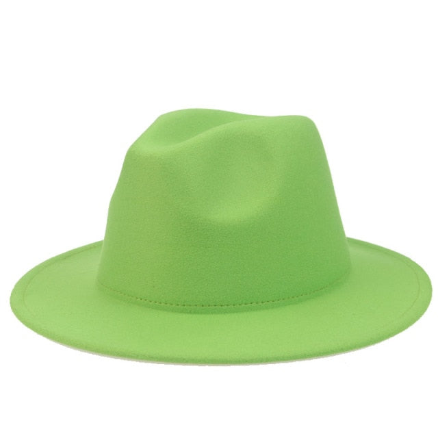 Fedora Wide Brim Thick Felted Hat