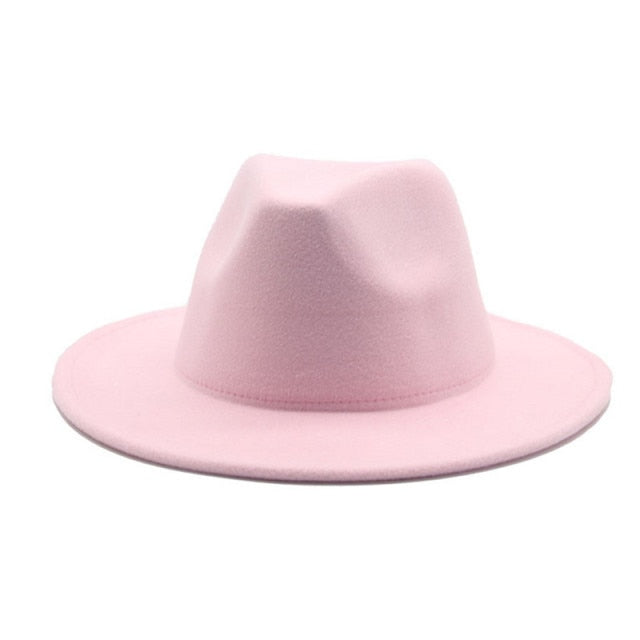 Fedora Wide Brim Thick Felted Hat