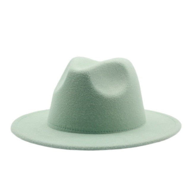 Fedora Wide Brim Thick Felted Hat