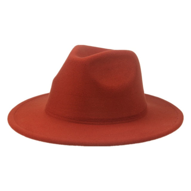 Fedora Wide Brim Thick Felted Hat