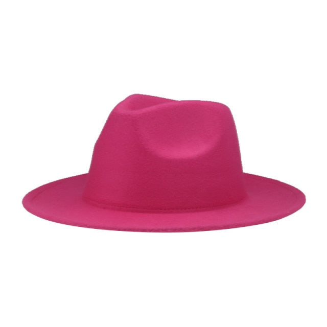 Fedora Wide Brim Thick Felted Hat